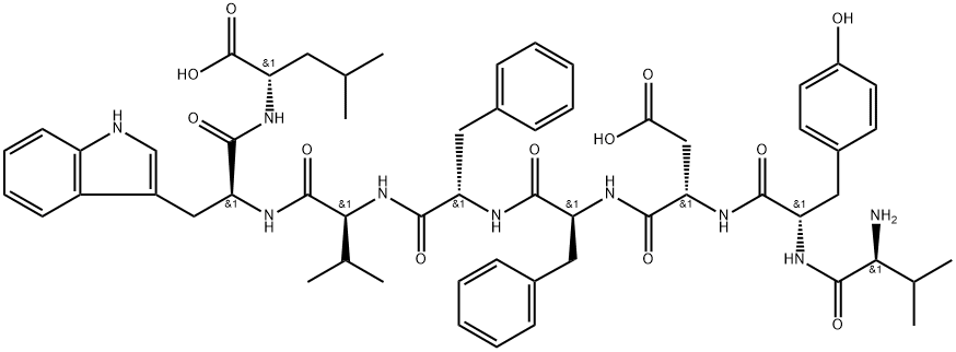 L-Leucine, L-valyl-L-tyrosyl-L-α-aspartyl-L-phenylalanyl-L-phenylalanyl-L-valyl-L-tryptophyl- 구조식 이미지