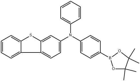 3-Dibenzothiophenamine, N-phenyl-N-[4-(4,4,5,5-tetramethyl-1,3,2-dioxaborolan-2-yl)phenyl]- Structure
