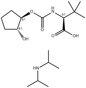 L-Valine, N-[[[(1R,2R)-2-hydroxycyclopentyl]oxy]carbonyl]-3-methyl-, compd. with N-(1-methylethyl)-2-propanamine (1:1) Structure