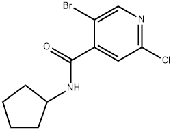 5-bromo-2-chloro-N-cyclopentylisonicotinamide Structure