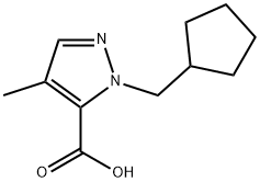 1-(Cyclopentylmethyl)-4-methyl-1H-pyrazole-5-carboxylic acid Structure