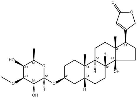 3β-[(3-O-Methyl-6-deoxy-β-D-galactopyranosyl)oxy]-14-hydroxy-5β-card-20(22)-enolide 구조식 이미지