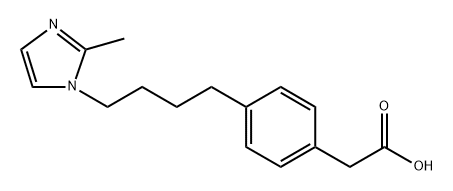 4-[4-(2-methyl-1H-imidazol-1-yl)butyl]phenylacetic acid 구조식 이미지