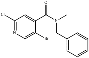 N-benzyl-5-bromo-2-chloro-N-methylisonicotinamide Structure