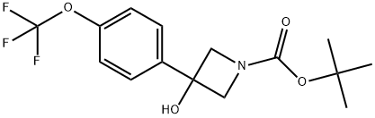 1-Azetidinecarboxylic acid, 3-hydroxy-3-[4-(trifluoromethoxy)phenyl]-, 1,1-dimethylethyl ester Structure