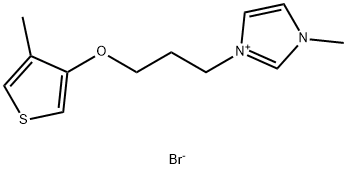 1-Methyl-3-(3-((4-methylthiophen-3-yl)oxy)propyl)-1H-imidazol-3-ium bromide Structure