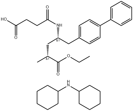 (αR,γS)- γ-[(3-Carboxy -1-oxopropyl) amino]-methyl-[1,1'-biphenyl]-4-pentanoic acid 4-ethyl ester dicyclohexylamine salt 구조식 이미지