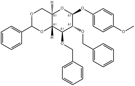 4-Methoxyphenyl 2,3-di-O-benzyl-4,6-O-benzylidene-β-D-glucopyranoside Structure