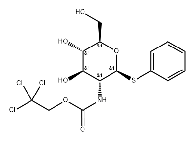 phenyl 2-deoxy-2-(2,2,2-trichloroethoxycarbonylamino)-1-thio-β-D-glucopyranosid 구조식 이미지