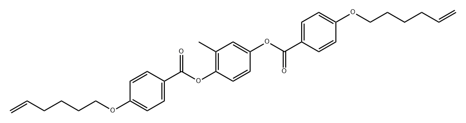 Benzoic acid, 4-(5-hexen-1-yloxy)-, 1,1'-(2-methyl-1,4-phenylene) ester Structure