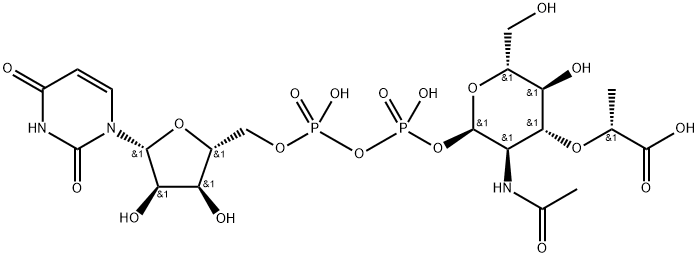 UDP-N-Acetylmuramic acid trisodium salt 구조식 이미지