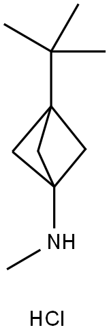 Bicyclo[1.1.1]pentan-1-amine, 3-(1,1-dimethylethyl)-N-methyl-, hydrochloride (1:1) Structure