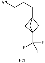 Bicyclo[1.1.1]pentane-1-propanamine, 3-(trifluoromethyl)-, hydrochloride (1:1) Structure