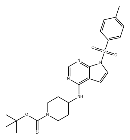 tert-butyl 4-((7-tosyl-7H-pyrrolo[2,3-d]pyrimidin-4-yl)amino)piperidine-1-carboxylate Structure