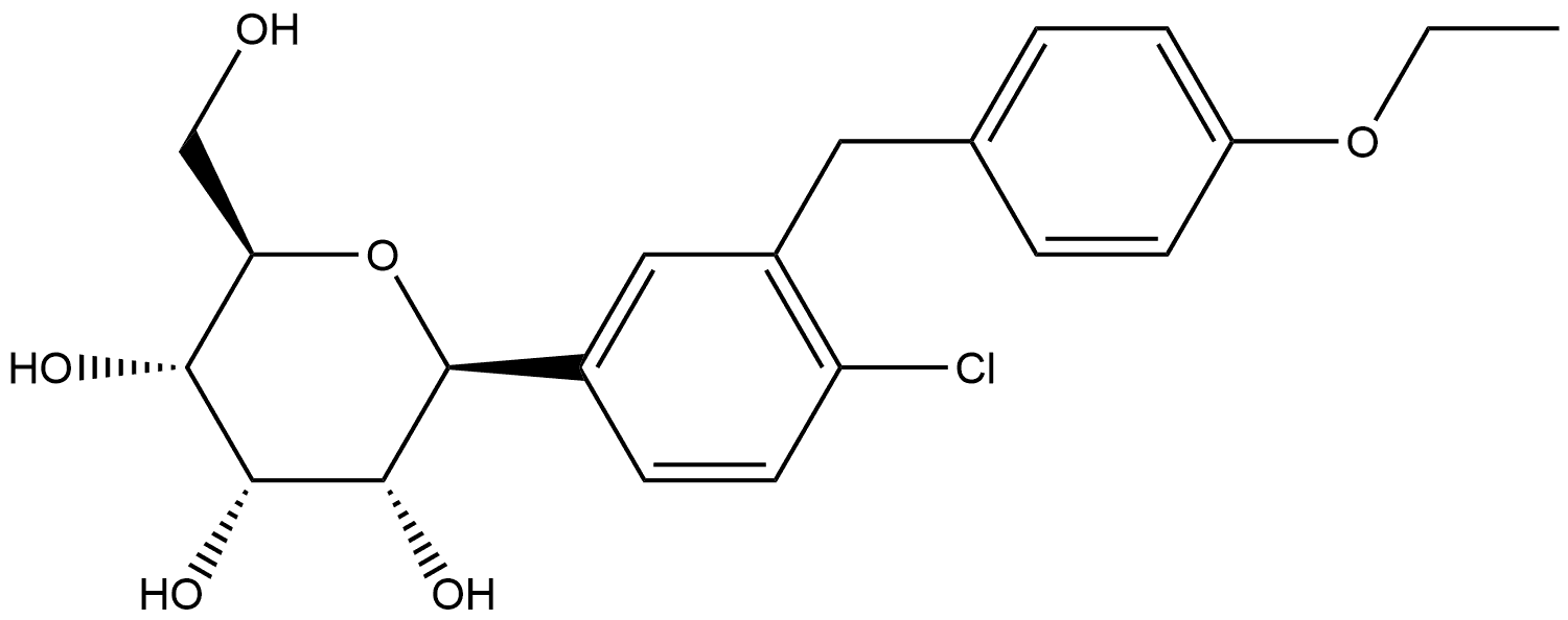 D-Allitol, 1,5-anhydro-1-C-[4-chloro-3-[(4-ethoxyphenyl)methyl]phenyl]-, (1S)- Structure