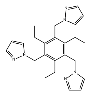 1,3,5-tris[(1H-pyrazol-1-yl)methyl]-2,4,6-triethylbenzene Structure