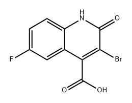 3-Bromo-6-fluoro-2-oxo-1,2-dihydroquinoline-4-carboxylic acid 구조식 이미지