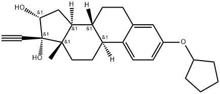 19-Norpregna-1,3,5(10)-trien-20-yne-16,17-diol, 3-(cyclopentyloxy)-, (16α)- Structure