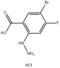 5-Bromo-4-fluoro-2-hydrazinyl-benzoic acid hydrochloride (1:1) Structure