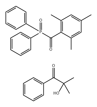 2-Hydroxy-2-methyl-1-phenyl-propan-1-one-2,4,6-Trimethylbenzoyldiphenyl-phosphine oxide mixture 구조식 이미지