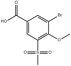 3-Bromo-4-methoxy-5-(methylsulfonyl)benzoic acid Structure