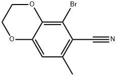 5-Bromo-2,3-dihydro-7-methyl-1,4-benzodioxin-6-carbonitrile Structure