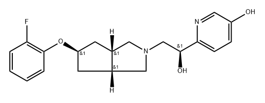 Cyclopenta[c]pyrrole-2(1H)-ethanol, 5-(2-fluorophenoxy)hexahydro-α-(5-hydroxy-2-pyridinyl)-, (αS,3aα,5α,6aα)- Structure