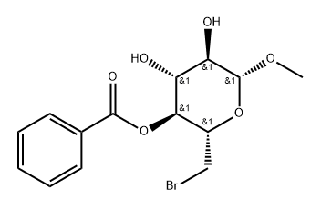 β-D-Glucopyranoside, methyl 6-bromo-6-deoxy-, 4-benzoate Structure