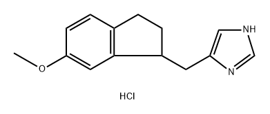 1H-Imidazole, 5-[(2,3-dihydro-6-methoxy-1H-inden-1-yl)methyl]-, hydrochloride (1:1) 구조식 이미지