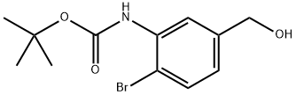 tert-Butyl (2-bromo-5-(hydroxymethyl)phenyl)carbamate 구조식 이미지