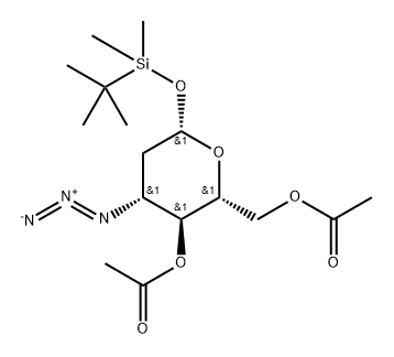 β-D-arabino-Hexopyranose, 3-azido-2,3-dideoxy-1-O-[(1,1-dimethylethyl)dimethylsilyl]-, 4,6-diacetate (9CI) 구조식 이미지