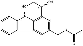 9H-Pyrido[3,4-b]indole-1,3-dimethanol, α1-(hydroxymethyl)-, α3-acetate, (α1R)- Structure