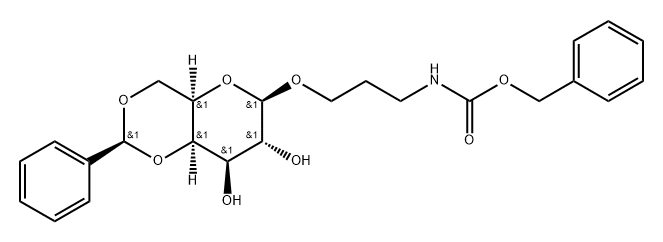 4,6-O-Benzylidene-1-O-(N-Cbz-3-aminopropyl)-b-D-galactopyranose Structure