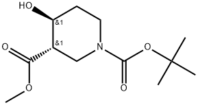 rel-1-(1,1-Dimethylethyl) 3-methyl (3R,4R)-4-hydroxy-1,3-piperidinedicarboxylate Structure