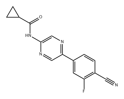 Cyclopropanecarboxamide, N-[5-(4-cyano-3-fluorophenyl)-2-pyrazinyl]- Structure