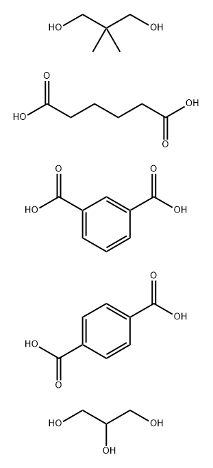 1,3-벤젠디카르복실산,1,4-벤젠디카르복실산,2,2-디메틸-1,3-프로판디올,헥산디오산및1,2,3-프로판트리올과의중합체 구조식 이미지