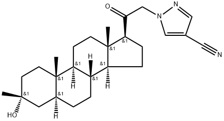 1H-Pyrazole-4-carbonitrile, 1-[(3α,5α)-3-hydroxy-3-methyl-20-oxopregnan-21-yl]- 구조식 이미지