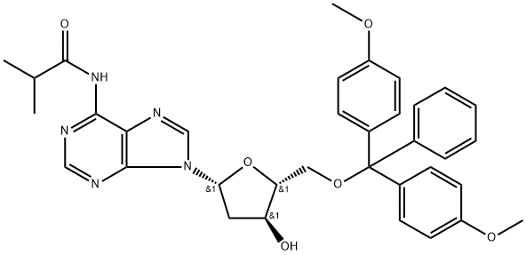 2'-Deoxy-5'-O-DMT-N6-isobutyryladenosine Structure