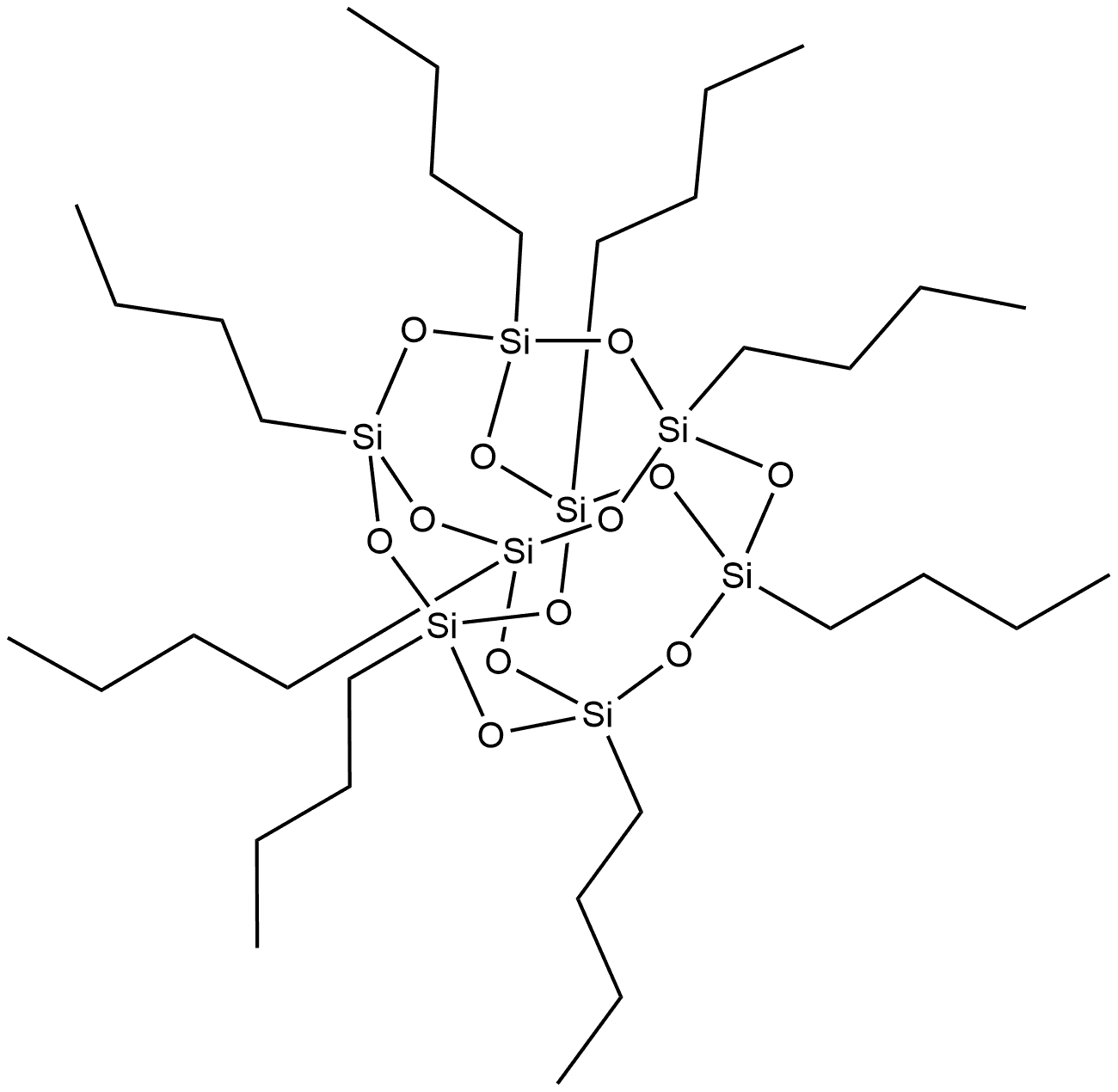 Pentacyclo[9.5.1.13,9.15,15.17,13]octasiloxane, 1,3,5,7,9,11,13,15-octabutyl- Structure