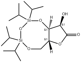 D-Ribonic acid, 3,5-O-[1,1,3,3-tetrakis(1-methylethyl)-1,3-disiloxanediyl]-, γ-lactone Structure