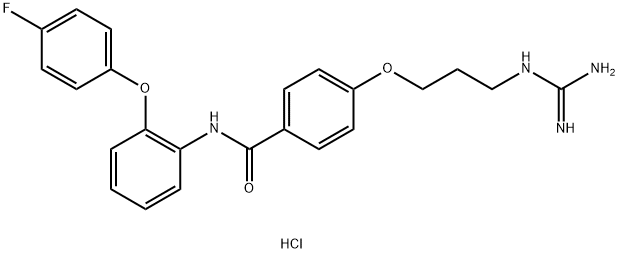 Benzamide, 4-[3-[(aminoiminomethyl)amino]propoxy]-N-[2-(4-fluorophenoxy)phenyl]-, hydrochloride (1:1) Structure