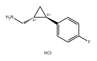 rac-[(1R,2R)-2-(4-fluorophenyl)cyclopropyl]methanamine hydrochloride, trans Structure
