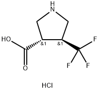 rac-(3R,4R)-4-(trifluoromethyl)pyrrolidine-3-carboxylic acid hydrochloride, trans Structure