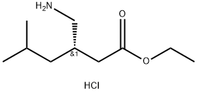 Hexanoic acid, 3-(aminomethyl)-5-methyl-, ethyl ester, hydrochloride (1:1), (3S)- Structure