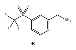 Benzenemethanamine, 3-[(trifluoromethyl)sulfonyl]-, hydrochloride (1:1) Structure