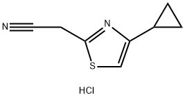 2-(4-cyclopropyl-1,3-thiazol-2-yl)acetonitrile hydrochloride 구조식 이미지