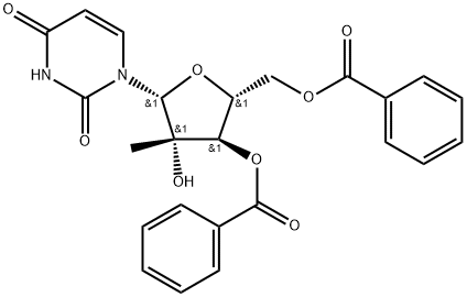 2,4(1H,3H)-Pyrimidinedione, 1-(3,5-di-O-benzoyl-2-C-methyl-β-D-arabinofuranosyl)- 구조식 이미지