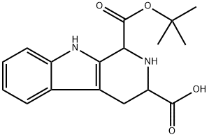 1-(tert-Butoxycarbonyl)-2,3,4,9-tetrahydro-1H-pyrido[3,4-b]indole-3-carboxylic acid 구조식 이미지