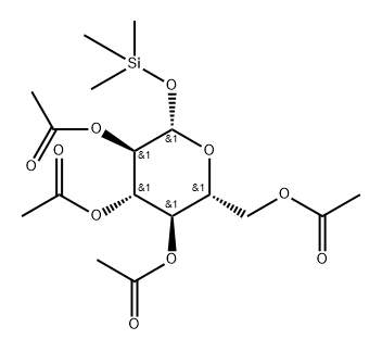 β-D-Glucopyranose, 1-O-(trimethylsilyl)-, 2,3,4,6-tetraacetate Structure