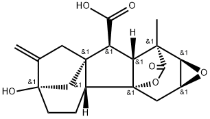 2β,3β-Epoxy-4aα,7-dihydroxy-1β-methyl-8-methylenegibbane-1α,10β-dicarboxylic acid 1,4a-lactone 구조식 이미지